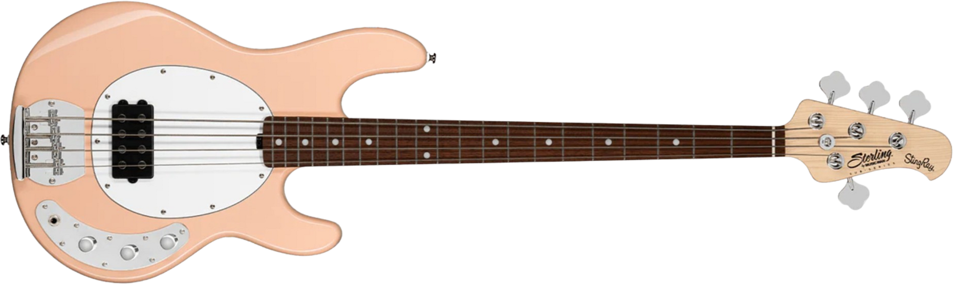Sterling By Musicman Stingray Ray4 Sub Active 1h Jat - Pueblo Pink - Bajo eléctrico de cuerpo sólido - Main picture