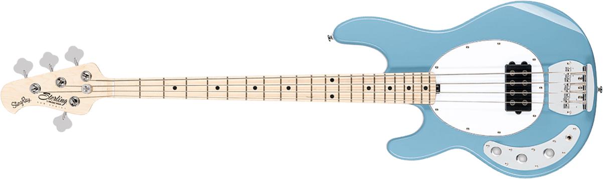 Sterling By Musicman Stingray Ray4h Lh 4c Gaucher Active Mn - Chopper Blue - Bajo eléctrico de cuerpo sólido - Main picture