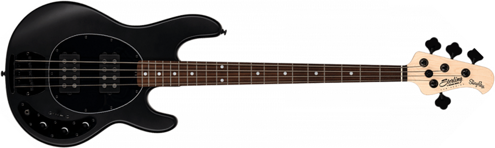Sterling By Musicman Stingray Ray4hh 4c Active Jat - Stealth Black - Bajo eléctrico de cuerpo sólido - Main picture