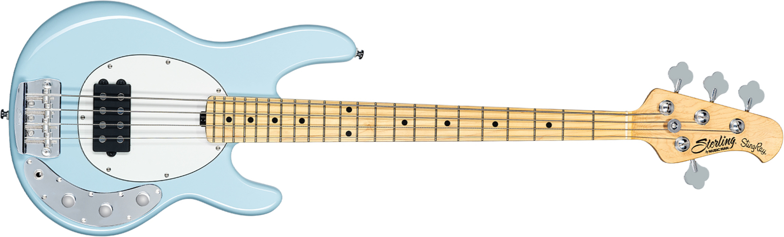 Sterling By Musicman Stingray Rayss4 Short Scale H Mn - Daphne Blue - Bajo eléctrico para niños - Main picture