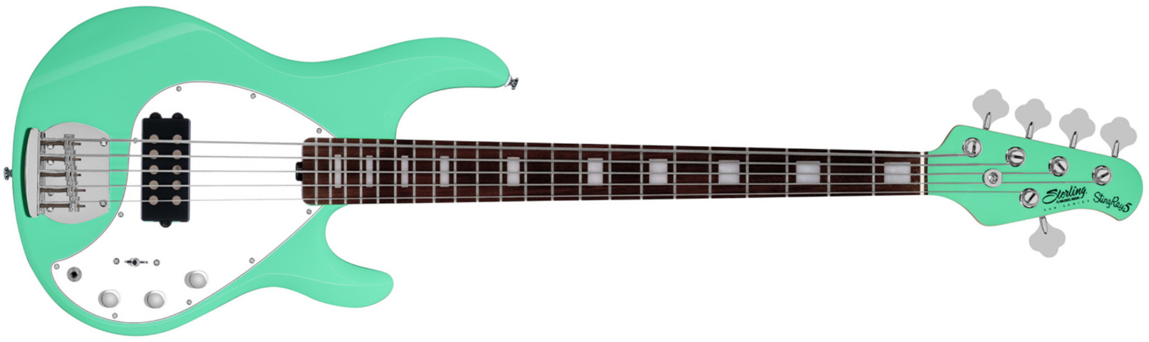 Sterling By Musicman Stingray4  5-cordes 1h Jat - Seafoam Green - Bajo eléctrico de cuerpo sólido - Main picture