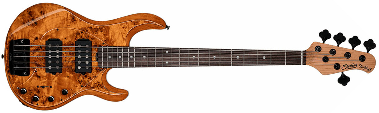Sterling By Musicman Stingray5 Ray35hhpb 5c Active Rw - Amber - Bajo eléctrico de cuerpo sólido - Main picture