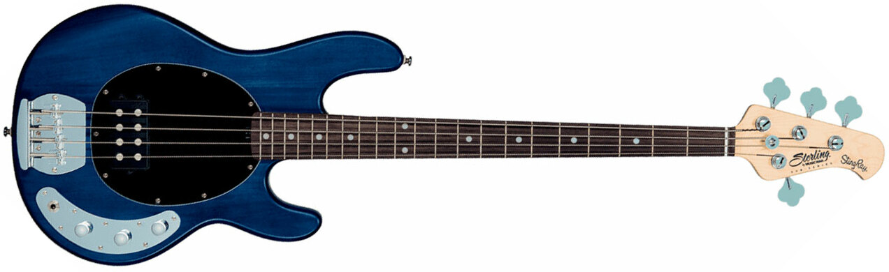 Sterling By Musicman Sub Ray4 Active Jat - Trans Blue Satin - Bajo eléctrico de cuerpo sólido - Main picture