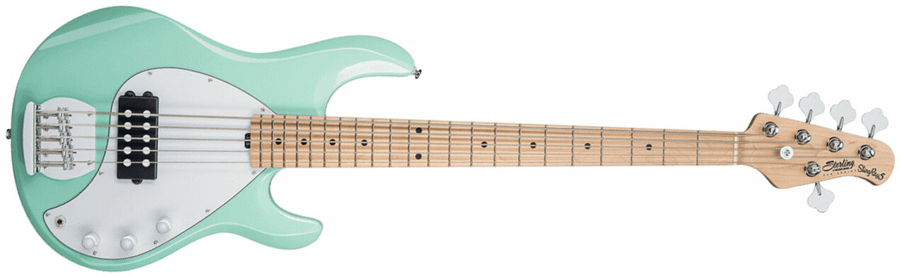 Sterling By Musicman Sub Ray5 5-cordes Active Jat - Mint Green - Bajo eléctrico de cuerpo sólido - Main picture