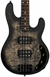 Bajo eléctrico de cuerpo sólido Sterling by musicman Stingray Ray34HHPB (RW) - Trans black satin