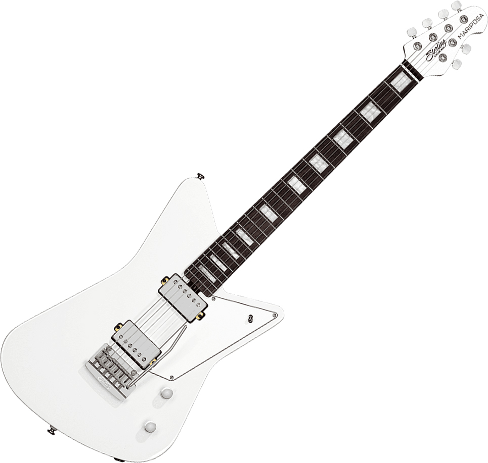 Guitarra eléctrica de cuerpo sólido Sterling by musicman Mariposa -  imperial white blanco