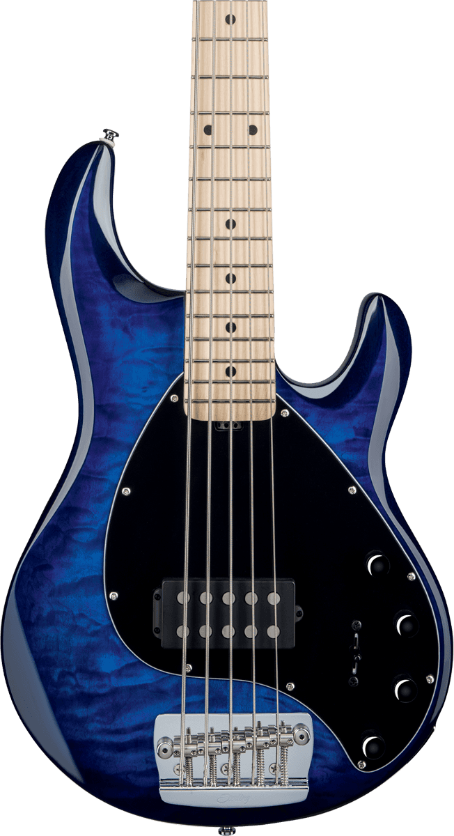 Sterling By Musicman Stingray5 Ray35qm 5-cordes Active Mn - Neptune Blue - Bajo eléctrico de cuerpo sólido - Variation 1