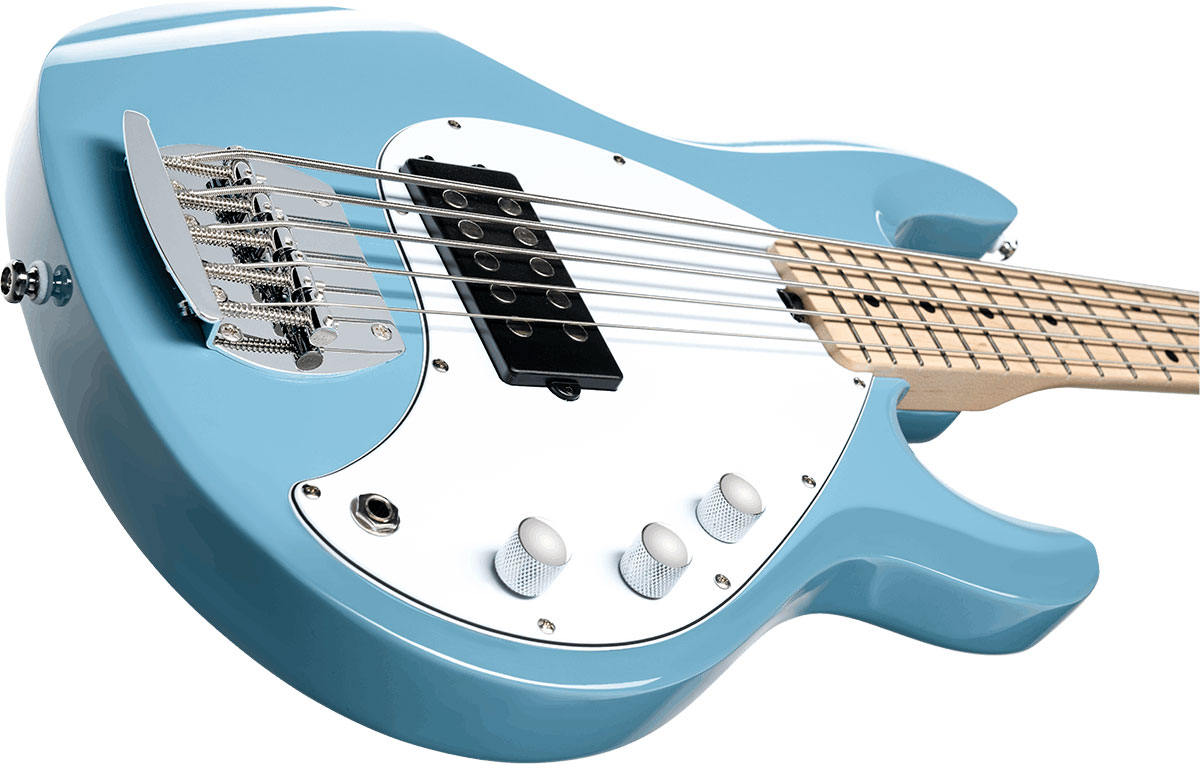 Sterling By Musicman Stingray Ray5h 5c Active Mn - Chopper Blue - Bajo eléctrico de cuerpo sólido - Variation 2