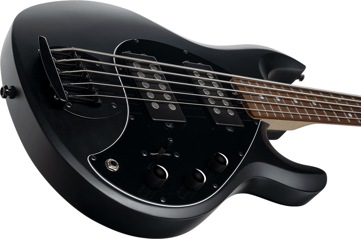 Sterling By Musicman Stingray Ray5hh 5c Active Jat - Stealth Black - Bajo eléctrico de cuerpo sólido - Variation 2