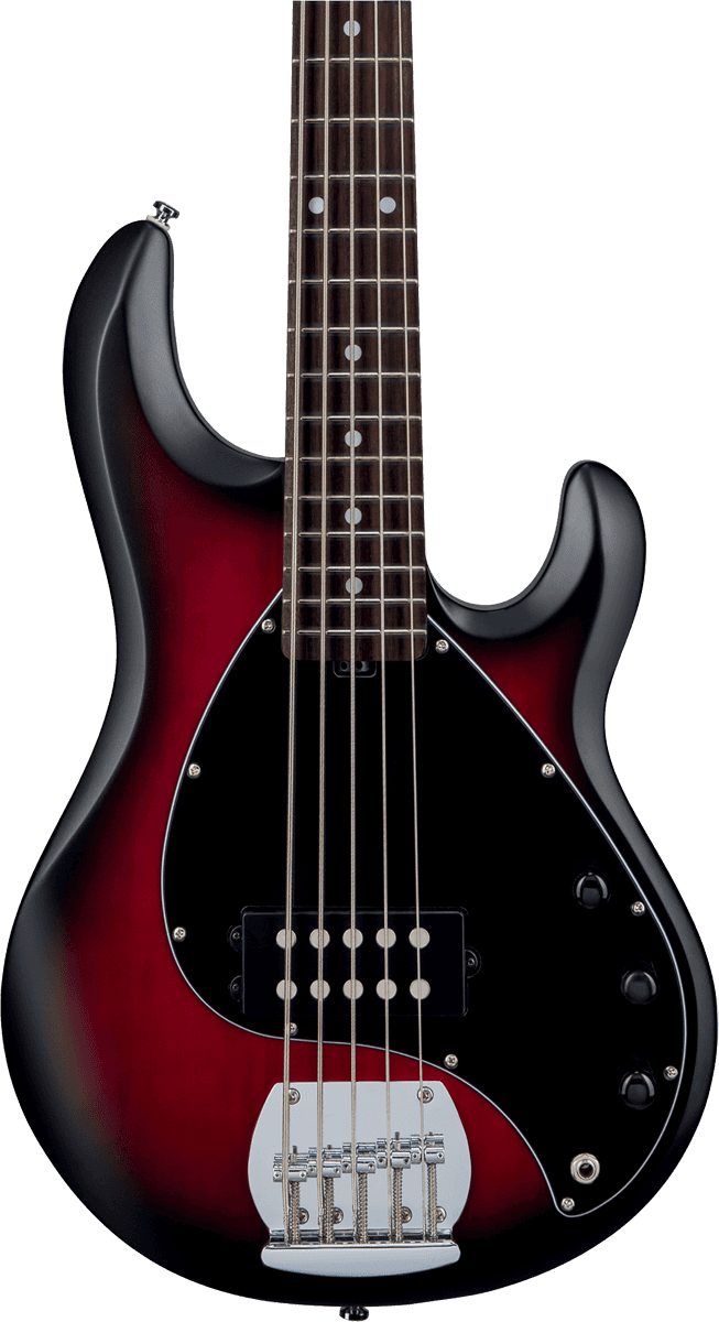 Sterling By Musicman Sub Ray5 5-cordes Active Jat - Red Ruby Burst Satin - Bajo eléctrico de cuerpo sólido - Variation 1