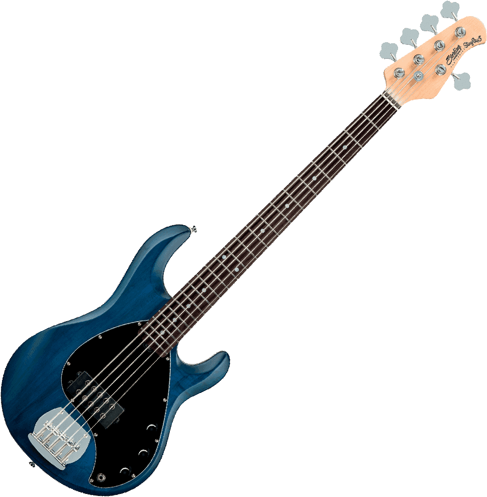 Bajo eléctrico de cuerpo sólido Sterling by musicman SUB Ray5 (JAT) - trans  blue satin azul
