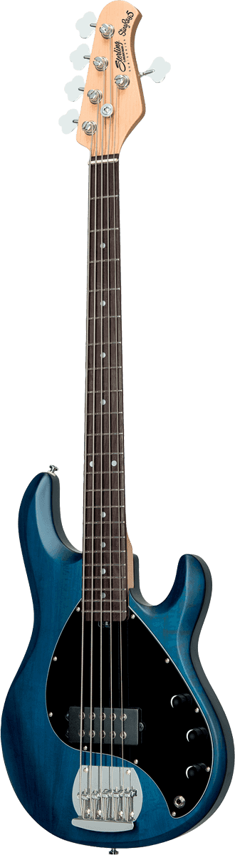 Sterling By Musicman Sub Ray5 5-cordes Active Jat - Trans Blue Satin - Bajo eléctrico de cuerpo sólido - Variation 2