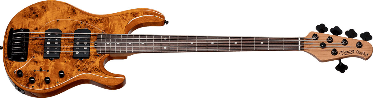 Sterling By Musicman Stingray5 Ray35hhpb 5c Active Rw - Amber - Bajo eléctrico de cuerpo sólido - Variation 1
