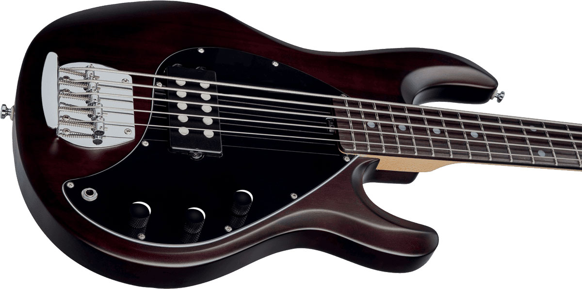 Sterling By Musicman Sub Ray5 5-cordes Active Jat - Walnut Satin - Bajo eléctrico de cuerpo sólido - Variation 3