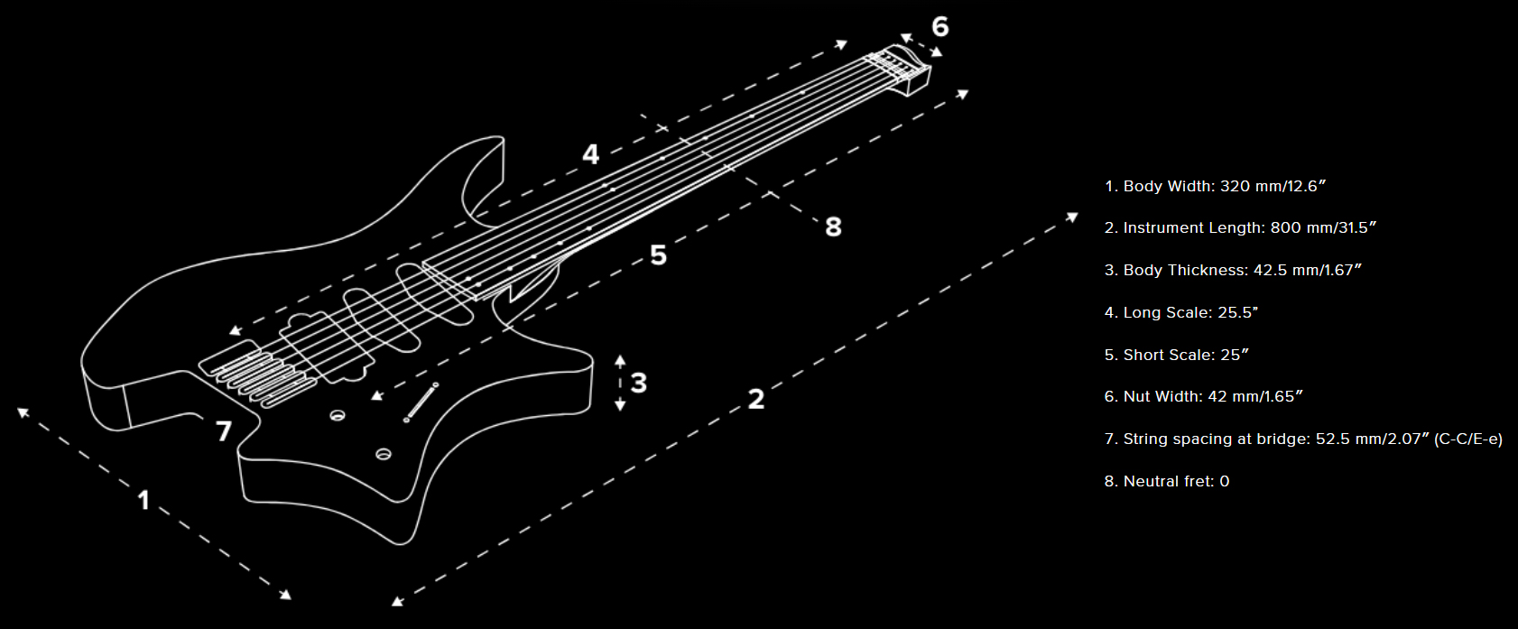 Strandberg Plini Edition Salen Nx6 Multiscale Hs Trem Ebo - Black Granite Satin - Multi-Scale Guitar - Variation 5