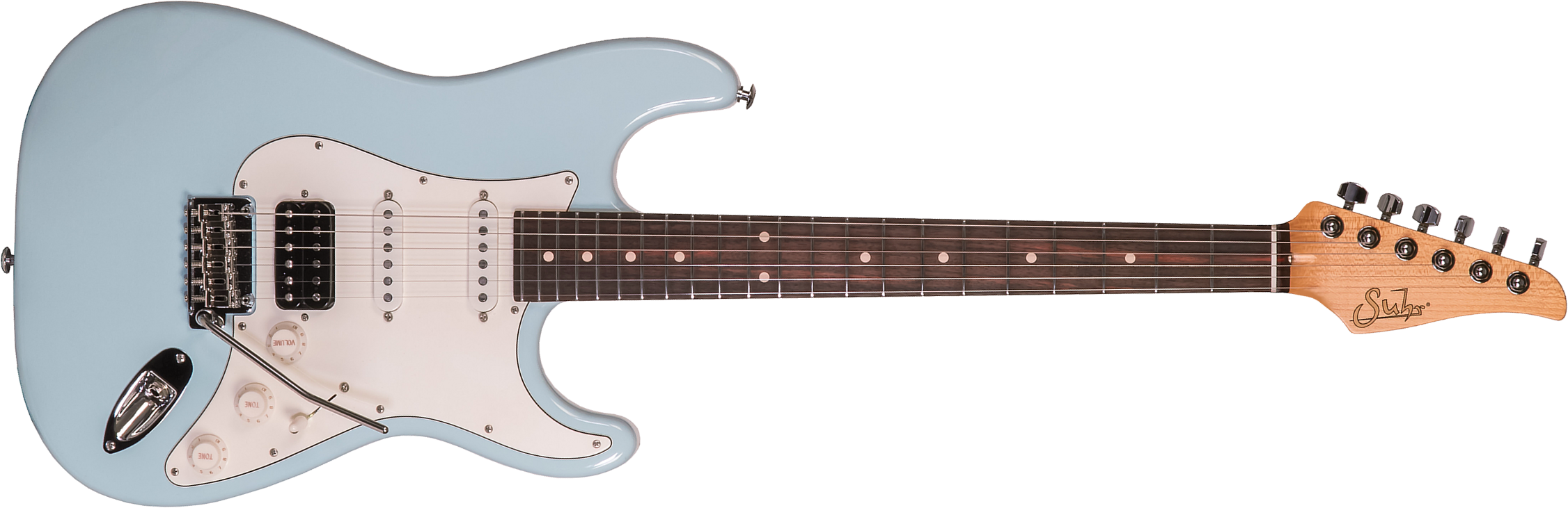 Suhr Classic S Antique Hss 01-csa-0013 Trem Mn #71417 - Light Aging Sonic Blue - Guitarra eléctrica con forma de str. - Main picture