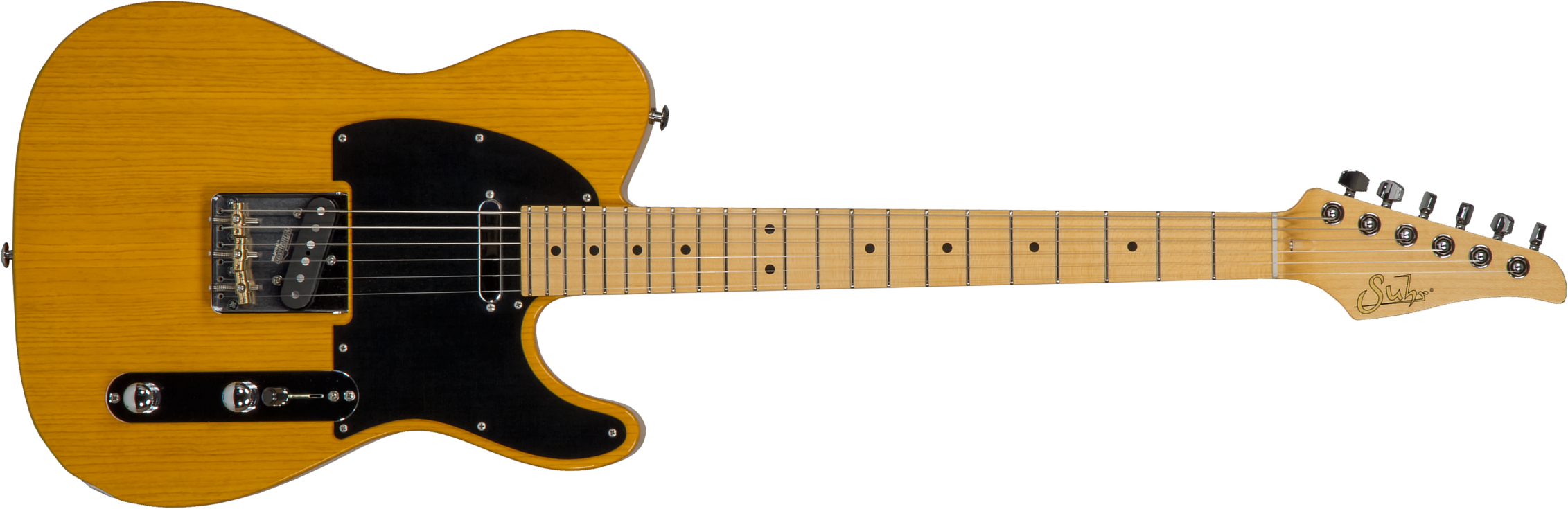 Suhr Classic T Antique 01-cta-0026 2s  Ht Mn #70402 - Light Aging Trans Butterscotch - Guitarra eléctrica con forma de tel - Main picture