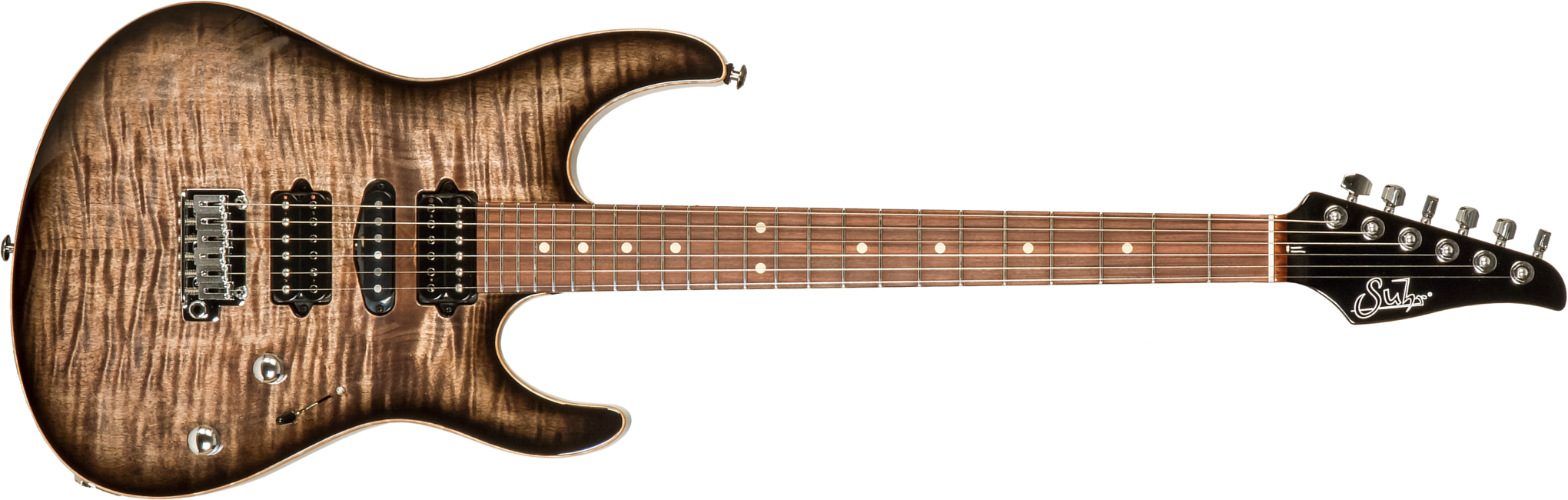 Suhr Modern Plus 01-mdp-0060 Hsh Trem Pf #72948 - Trans Charcoal Burst - Guitarra eléctrica con forma de str. - Main picture