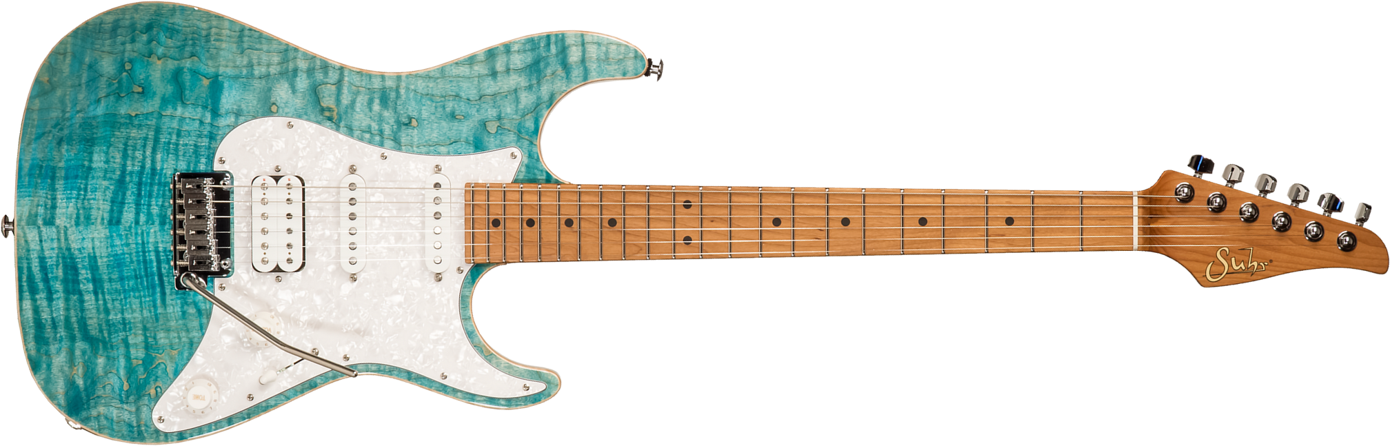 Suhr Standard Plus 01-stp-0041 Usa Hss Trem Mn #72737 - Bahama Blue - Guitarra eléctrica con forma de str. - Main picture