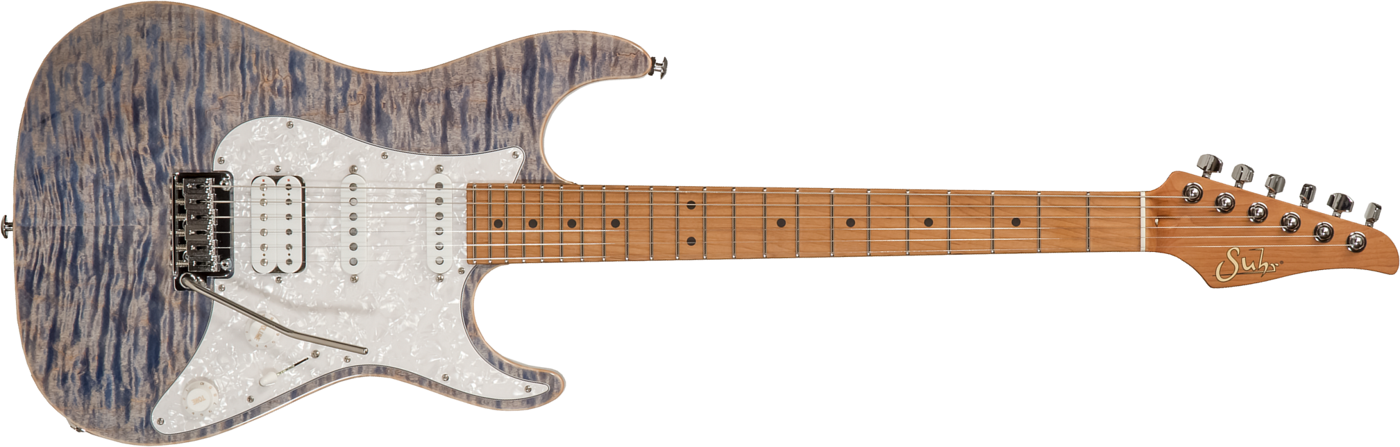 Suhr Standard Plus 01-stp-0047 Usa Hss Trem Mn #72739 - Trans Blue Denim Slate - Guitarra eléctrica con forma de str. - Main picture