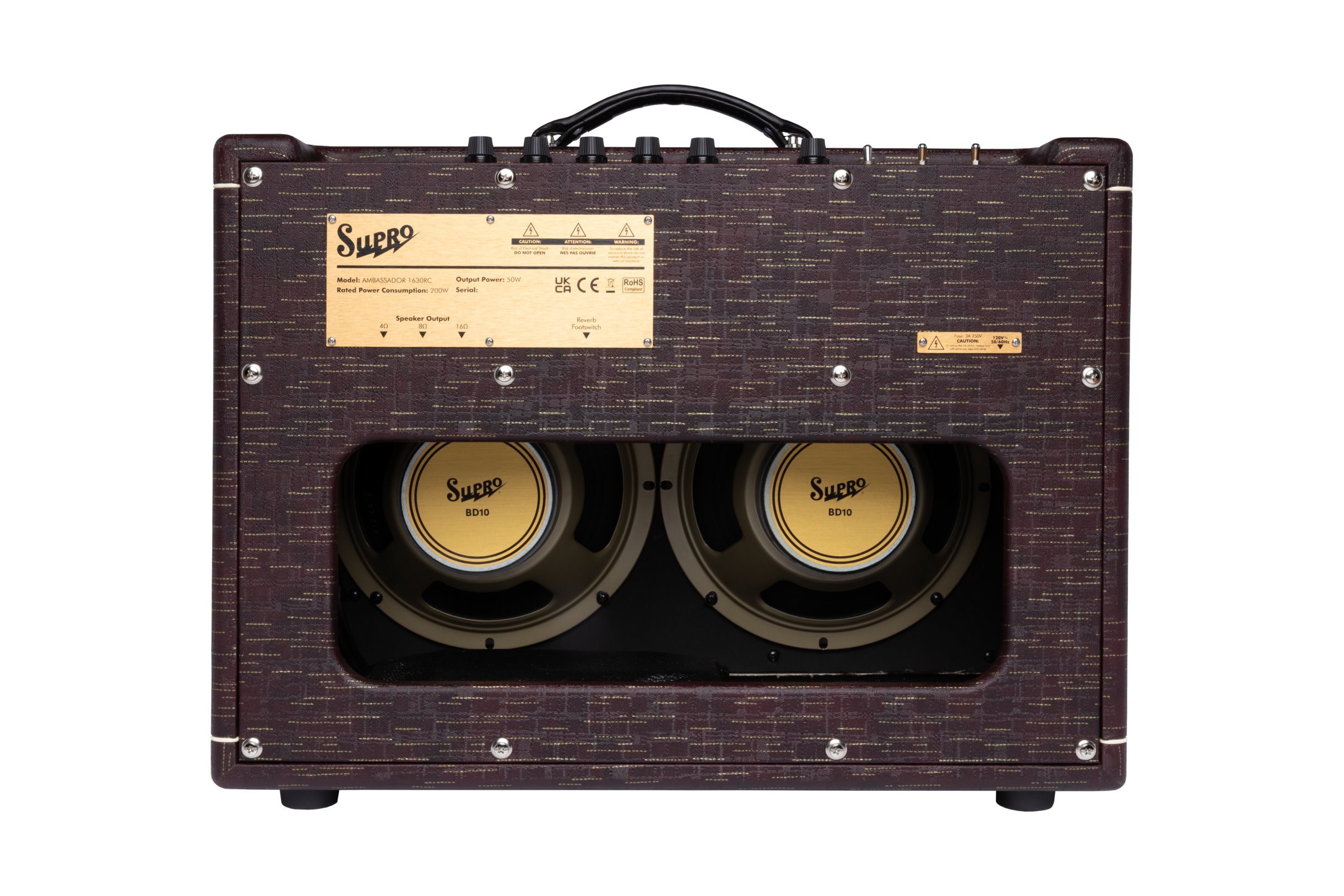 Supro Ambassador Custom Burgundy Gold Scandia 2x10 50w - Combo amplificador para guitarra eléctrica - Variation 4