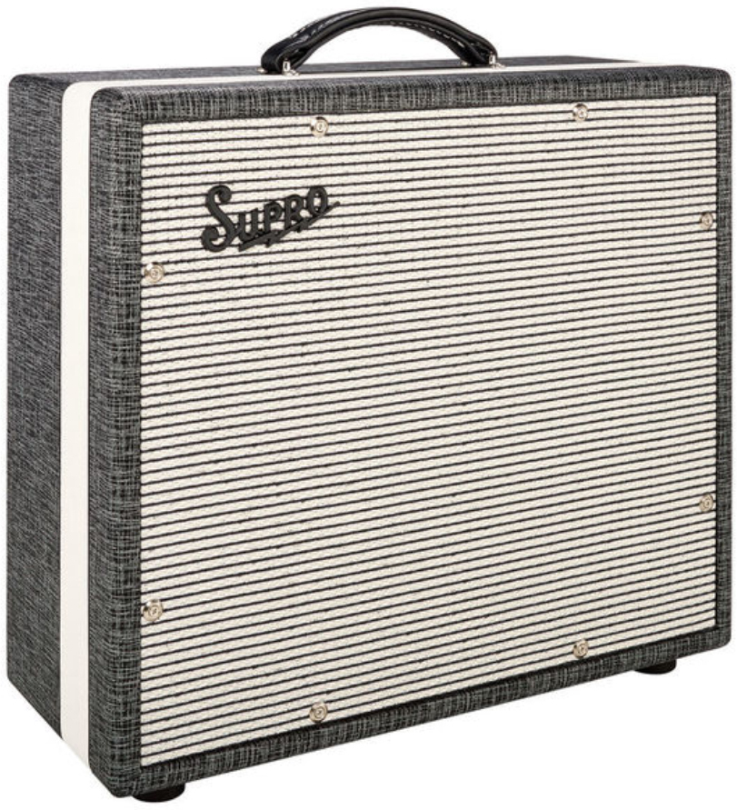 Supro Black Magick Cab 1x12 75w 8-ohms Black Rhino Hide - Cabina amplificador para guitarra eléctrica - Main picture