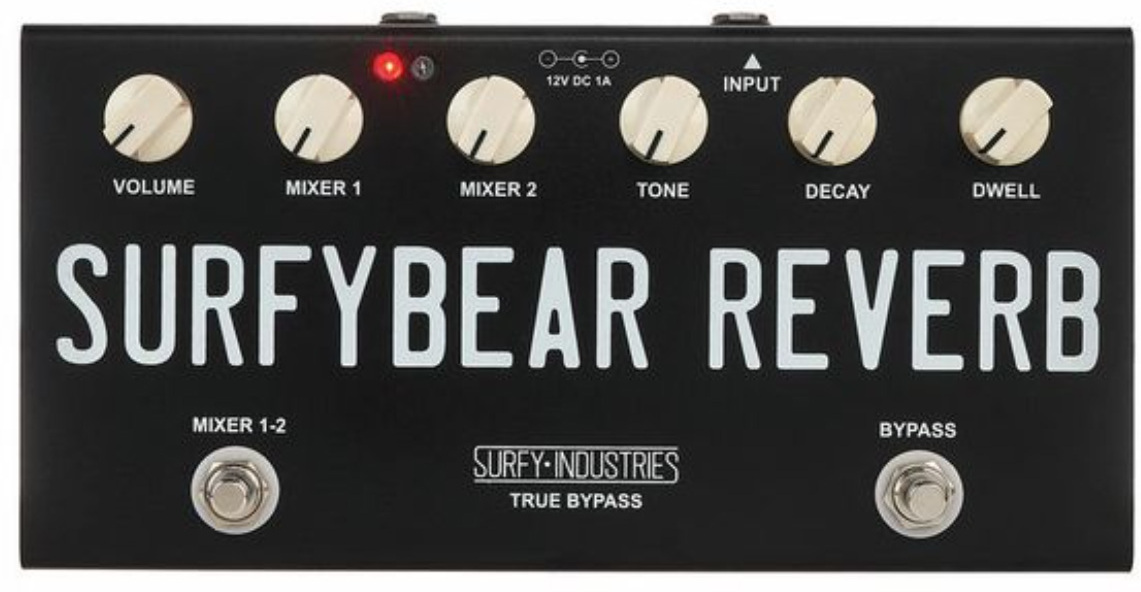 Surfy Industries Surfybear Compact Reverb Black - Pedal de reverb / delay / eco - Main picture