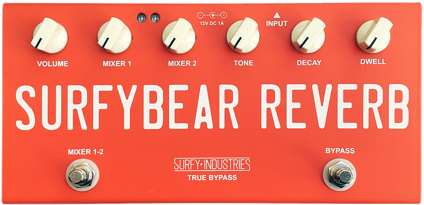 Surfy Industries Surfybear Compact Reverb Red - Pedal de reverb / delay / eco - Main picture