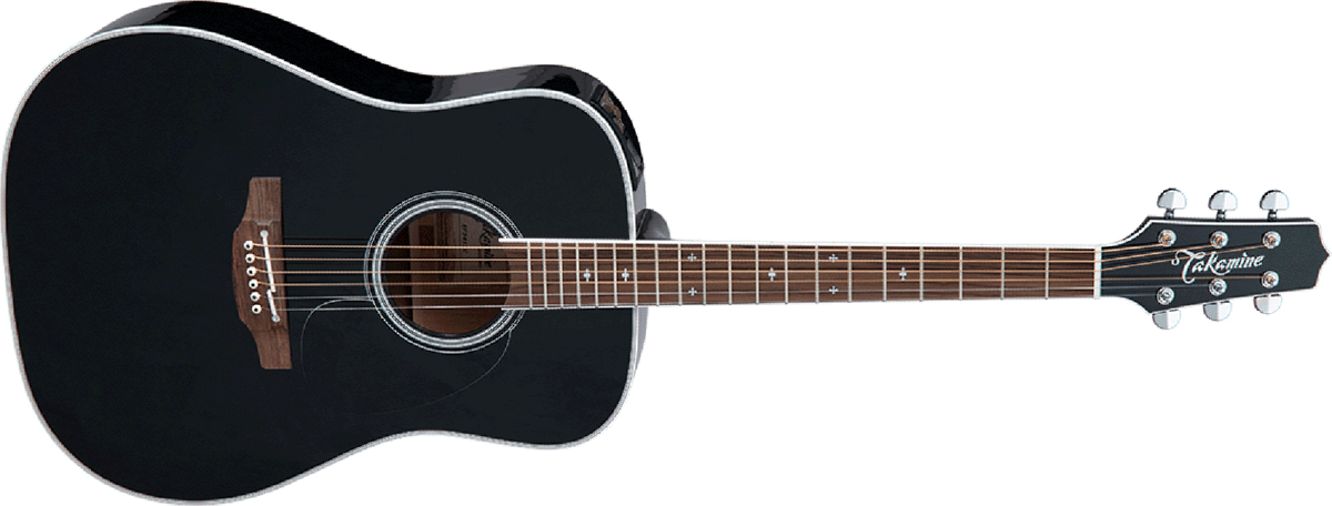 Takamine Ft341 Dreadnought Electro Epicea Erable Rw - Gloss Black - Guitarra electro acustica - Main picture