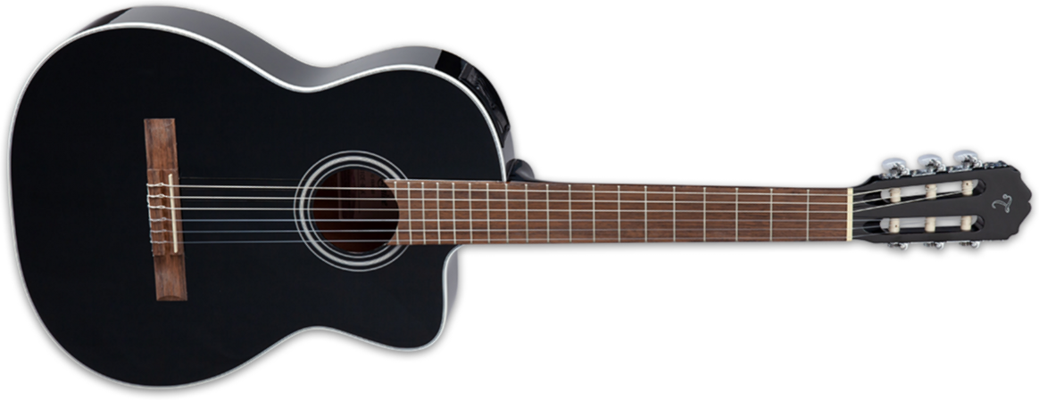 Takamine Gc2ceblk Cw Electro Epicea Sapelle Lau - Black - Guitarra clásica 4/4 - Main picture