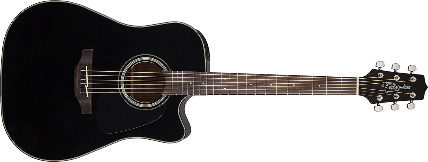 Takamine Gd30ce-blk Dreadnought Cw Epicea Acajou - Black - Guitarra electro acustica - Main picture