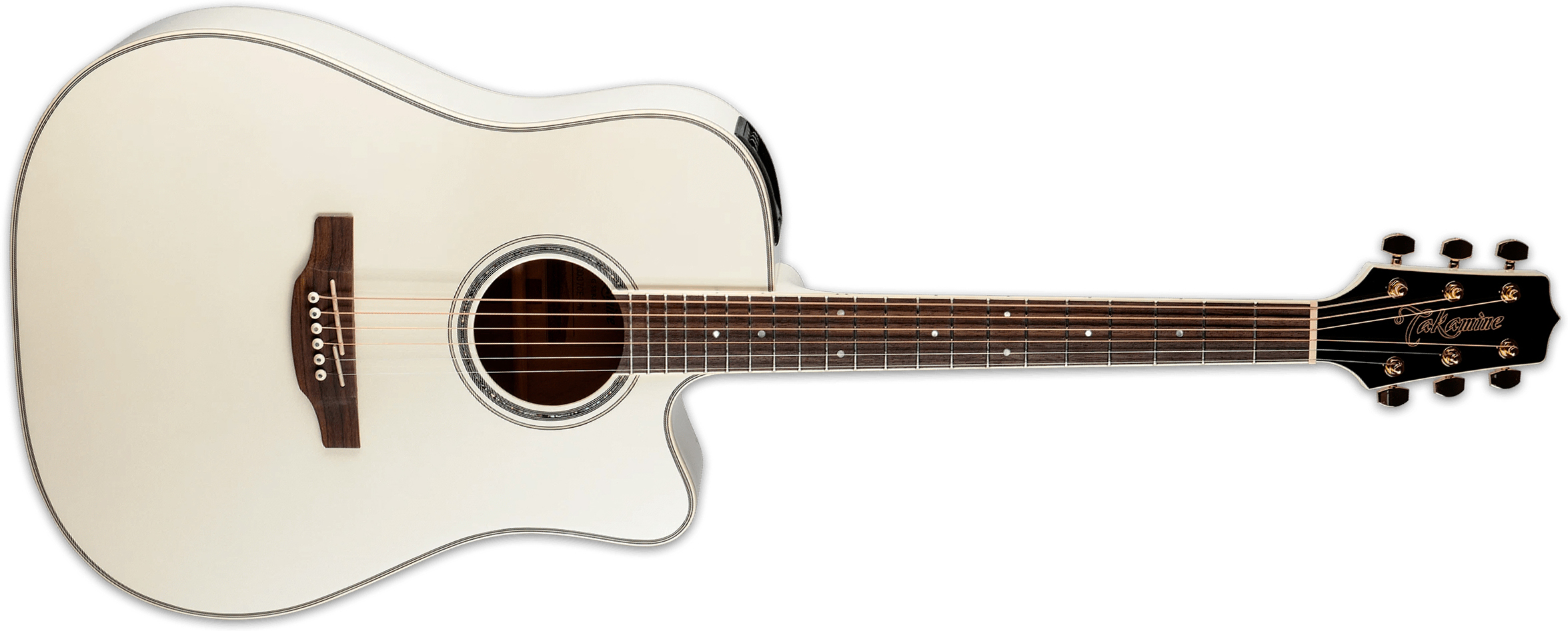 Takamine Gd37ce Dreadnought Cw Epicea Erable Rw - Pearl White - Guitarra folk - Main picture