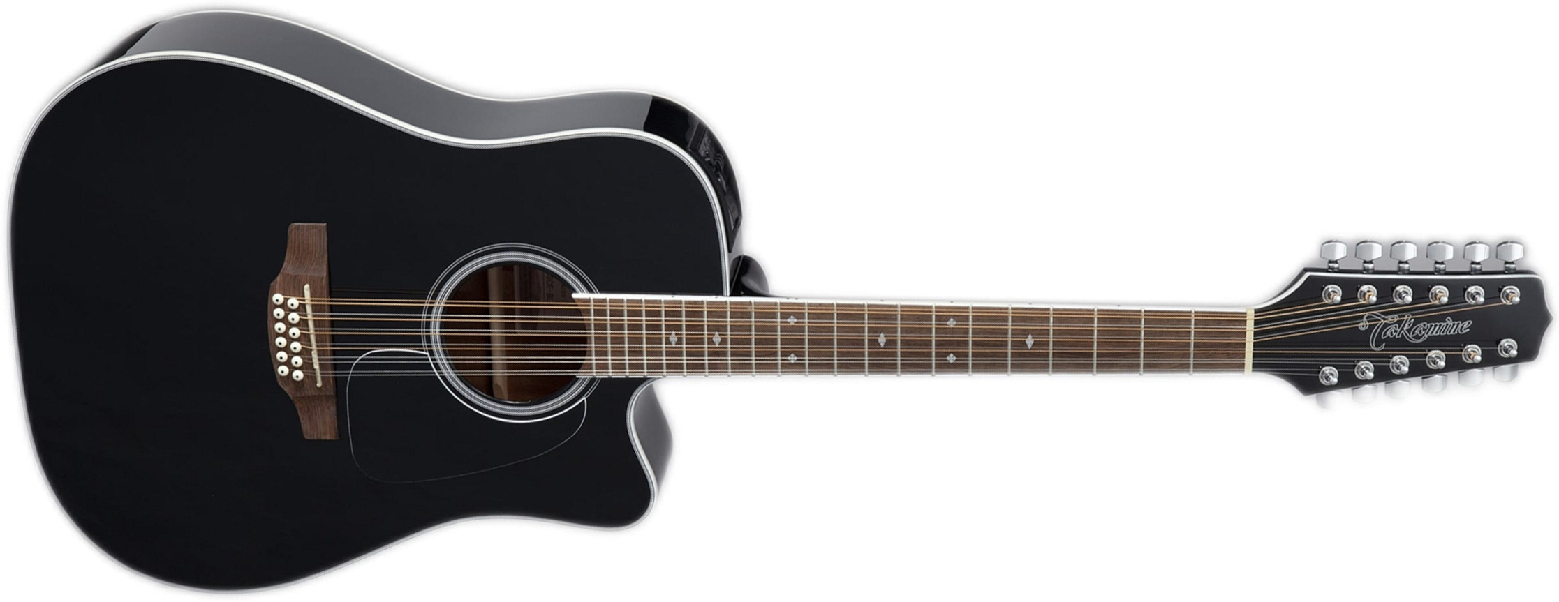 Takamine Gd38ce Blk Dreadnought Cw 12c Epicea Acajou Ova - Black - Guitarra electro acustica - Main picture
