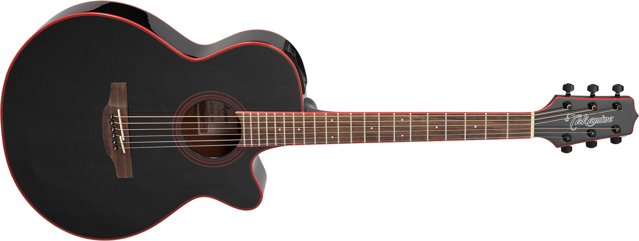 Takamine Gf49ce-cb Fx Concert Epicea Acajou Lau - Black Sparkle - Guitarra folk - Main picture