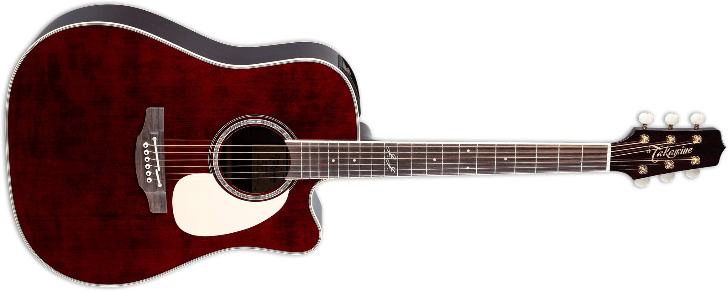 Takamine John Jorgenson Jj325src Jap Signature Epicea Ovangkol Rw - Gloss Red Stain - Guitarra folk - Main picture
