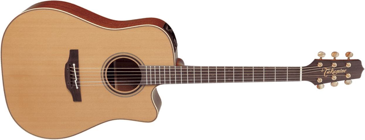 Takamine P3dc Pro Japan Dreadnought Cw Cedre Sapele - Naturel Satin - Guitarra electro acustica - Main picture