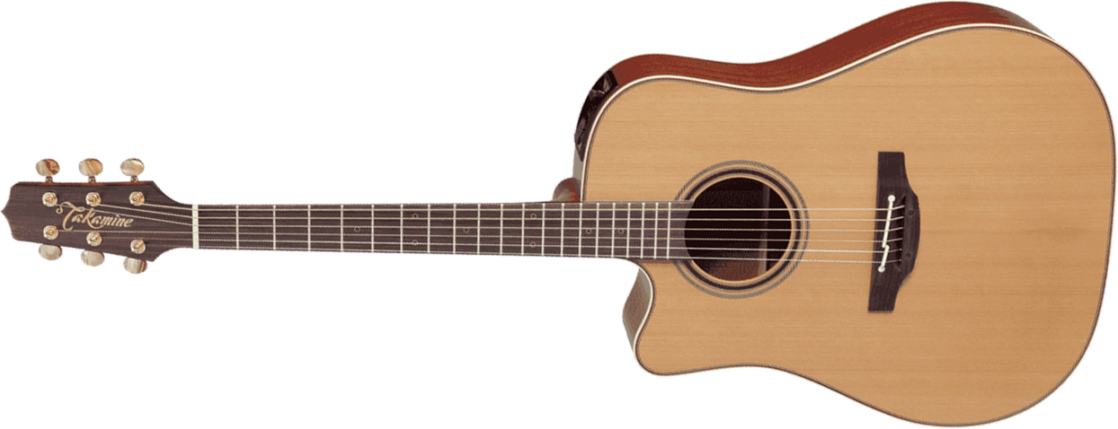 Takamine P3dclh Pro Japan Dreadnought Cw Gaucher Cedre Sapele - Natural Satin - Guitarra electro acustica - Main picture