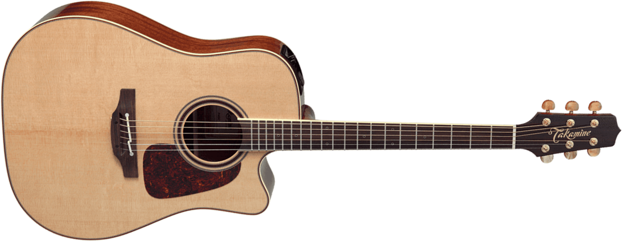 Takamine P4dc Pro Series Japan Dreadnought Cw Epicea Sapele - Natural Gloss - Guitarra electro acustica - Main picture