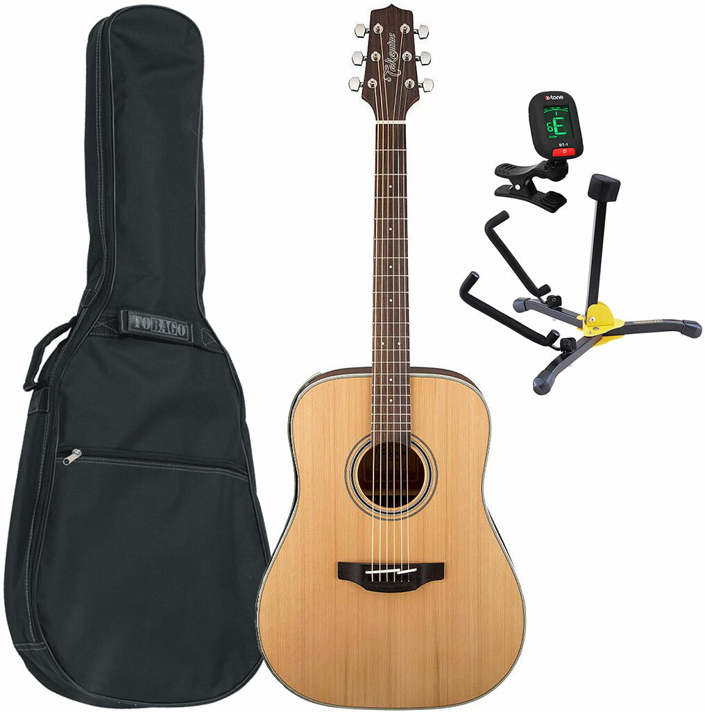 Takamine Pack Gd20-ns Dreadnought +housse Tobago Gb10f +accordeur +stand - Natural - Pack guitarra acústica - Main picture