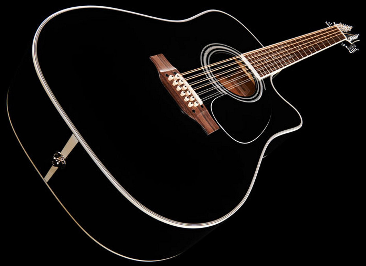 Takamine Ef381sc 12-string Legacy Dreadnought Cw 12-cordes Epicea Erable Ct4bii - Black - Guitarra electro acustica - Variation 2