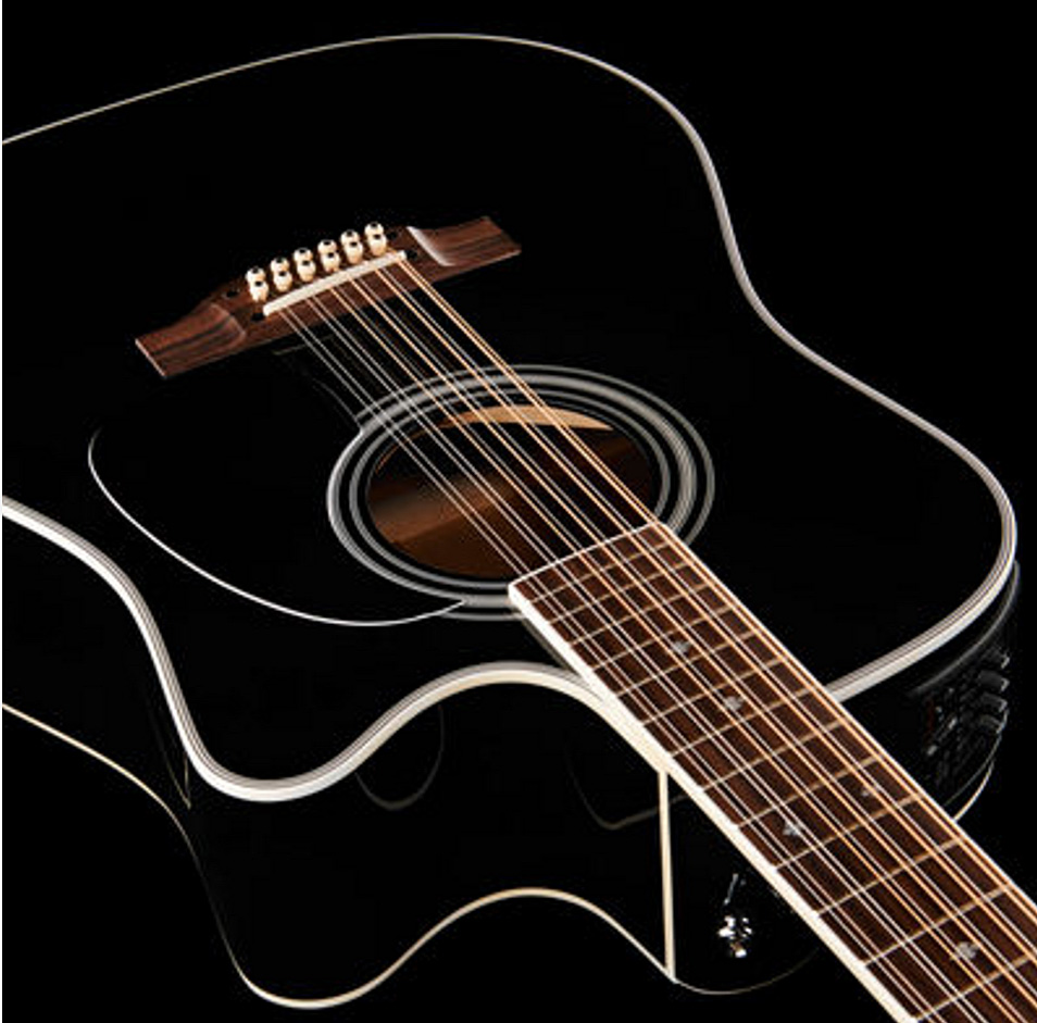 Takamine Ef381sc 12-string Legacy Dreadnought Cw 12-cordes Epicea Erable Ct4bii - Black - Guitarra electro acustica - Variation 3