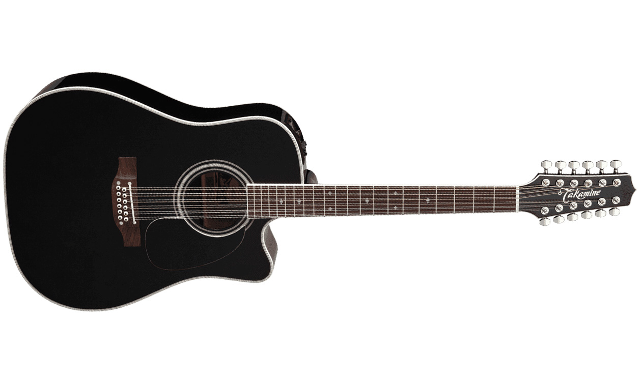 Takamine Ef381sc 12-string Legacy Dreadnought Cw 12-cordes Epicea Erable Ct4bii - Black - Guitarra electro acustica - Variation 1