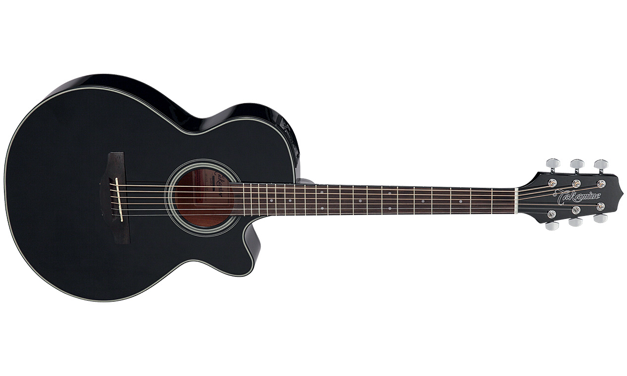 Takamine Gf15ce Blk Fxc Concert Cw Epicea Acajou Rw Tp-4t - Black Gloss - Guitarra electro acustica - Variation 1