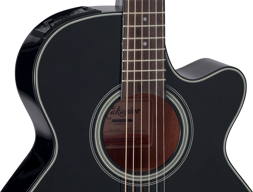 Takamine Gf15ce Blk Fxc Concert Cw Epicea Acajou Rw Tp-4t - Black Gloss - Guitarra electro acustica - Variation 2