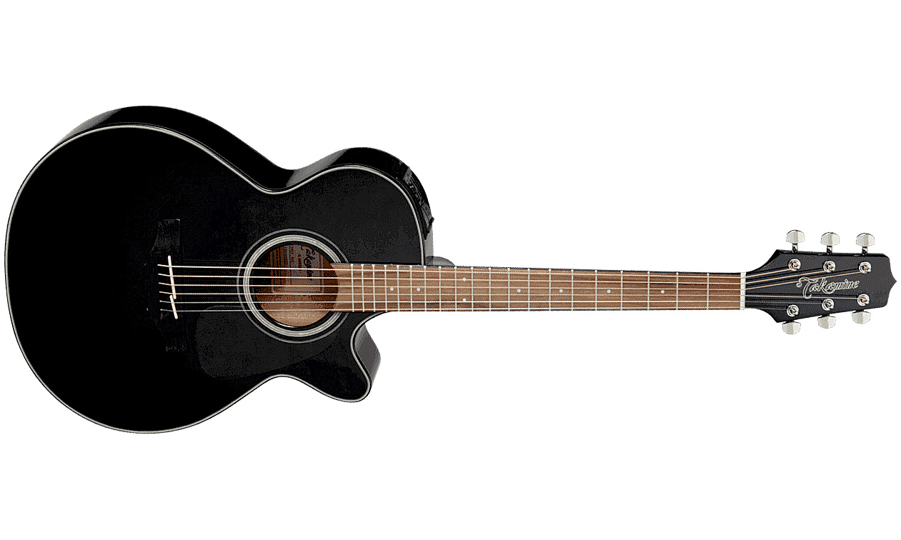 Takamine Gf30ce-blk Grand Concert Cw Epicea Palissandre - Black Gloss - Guitarra electro acustica - Variation 1