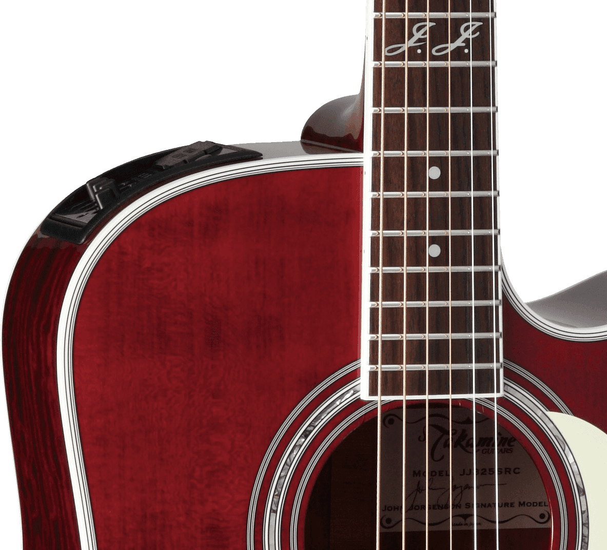 Takamine John Jorgenson Jj325src Jap Dreadnought Cw Epicea Bubinga - Red Satin Gloss - Guitarra electro acustica - Variation 2