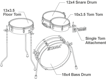 Tama Club-jam Pancake - 4 FÛts - Hairline Black - Batería acústica estándar - Variation 1
