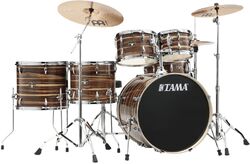Batería acústica rock Tama Imperialstar 22'' - 6 piezas y más - Coffee teak wrap