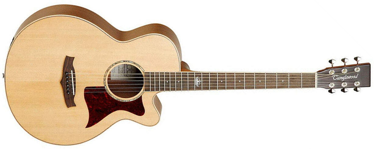 Tanglewood Tw145 Ss Ce Premier Super Folk 000 Cw Epicea Acajou - Natural Satin - Guitarra acústica & electro - Main picture