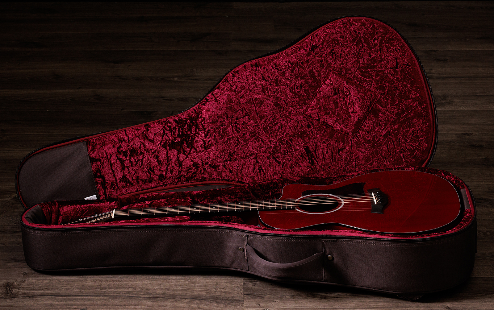 Taylor 224ce Plus Special Edition Grand Auditorium Cw Acajou Sapele Eb Es2 - Trans Red - Guitarra folk - Variation 8